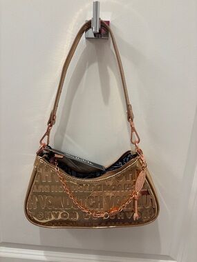NWT Von Dutch Rose Gold Logo-Embossed Shoulder Bag